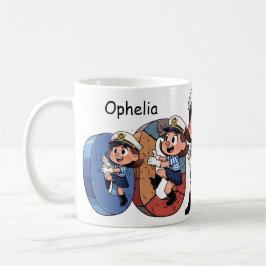 Caneca De Café Personalized  Name Sailor Cartoon Character * O *
