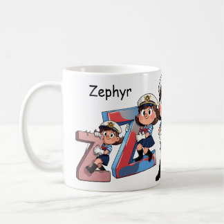 Caneca De Café Personalized Name Sailor Cartoon Character * Z * 