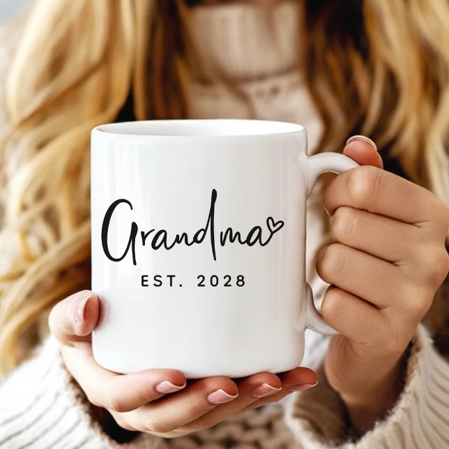 Caneca De Café Personalized New Grandma Announcement Coffee Mug (birthday gift for grandma, pregnancy reveal to parents, expecting grandma, grandma keepsake )
