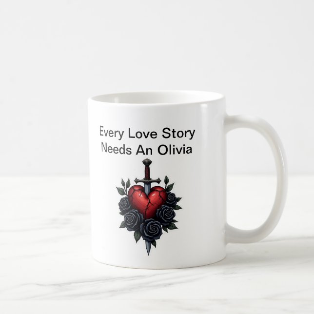 Caneca De Café Personalized Olivia Mug – Cute Gift for Her (Direita)