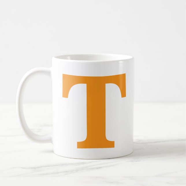 Caneca De Café Personalized Orange Monogram | Classic Collegiate (Esquerda)