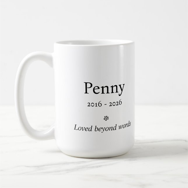 Caneca De Café Personalized Pet Memorial Mug (Esquerda)