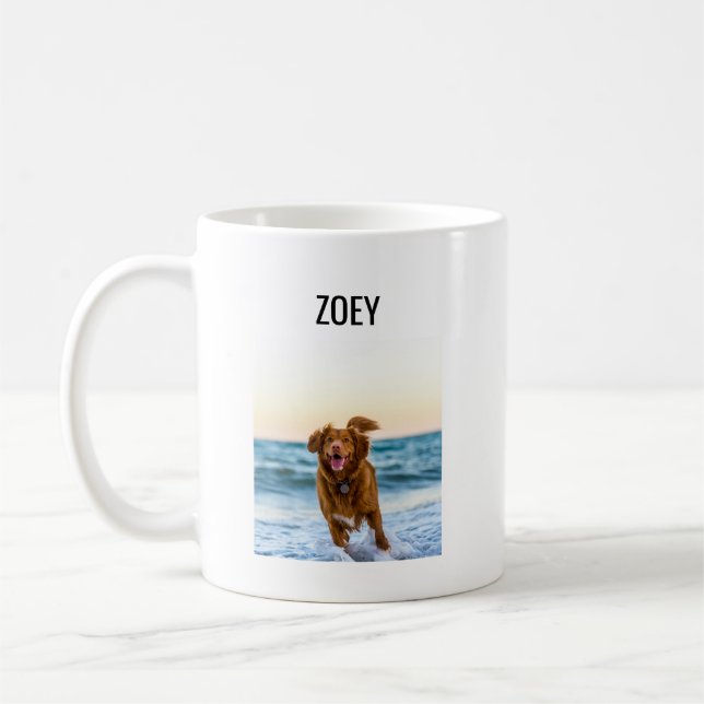 Caneca De Café Personalized Pet Photo Gifts Birthday Holiday Cute (Esquerda)
