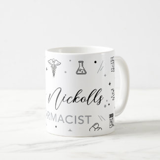 Caneca De Café Personalized Pharmacist Mug | Elegant Handwritten