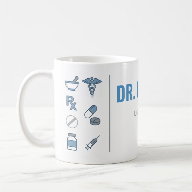 Caneca De Café Personalized Pharmacist Mug | Modern Split Layout  (Esquerda)