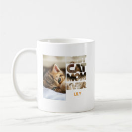 Caneca De Café Personalized Photo Best Cat mom ever
