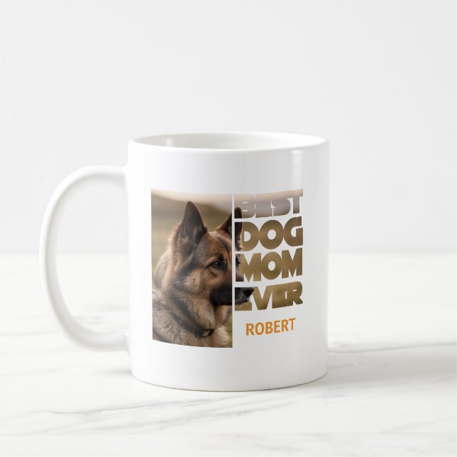 Caneca De Café Personalized Photo Best dog mom ever (Esquerda)