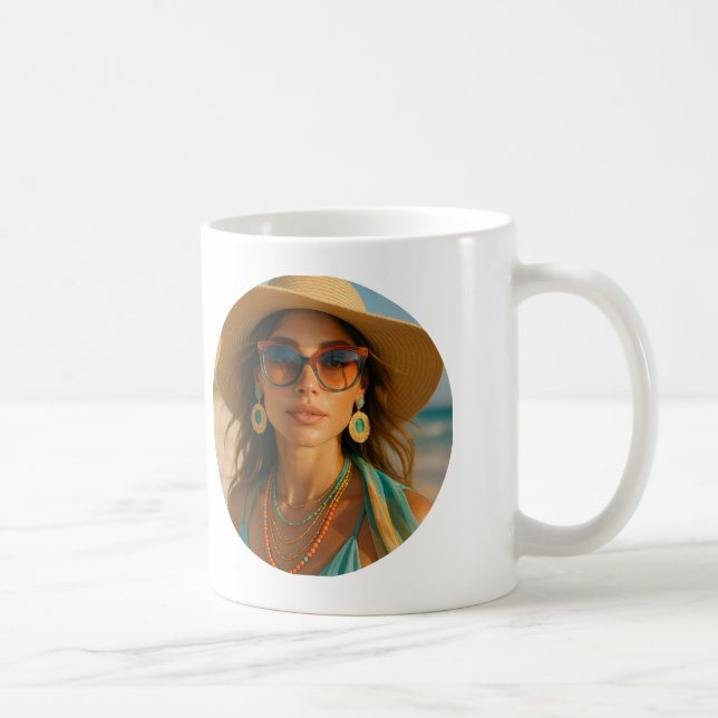 Caneca De Café Personalized Photo Retro Bahamas Tropical Beach    (Direita)