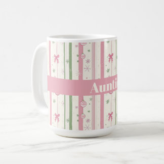 Caneca De Café Personalized Pink Coquette Auntie Holiday