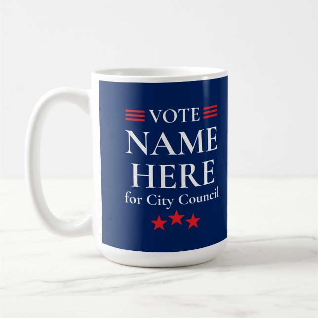 Caneca De Café Personalized Political Election Campaign Candidate (Esquerda)