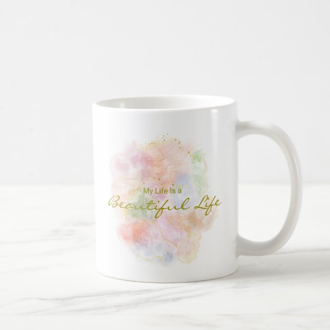 Caneca De Café Personalized Positive Quote Resin Art Typography (Direita)