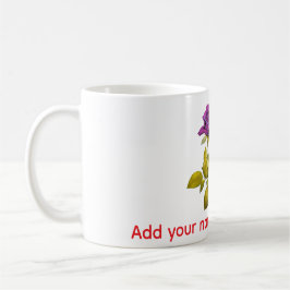 Caneca De Café Personalized Purple Rose Mug | Add Your Name, Text