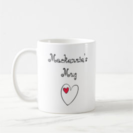 Caneca De Café Personalized Romantic Heart