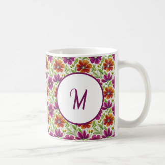Caneca De Café Personalized Romantic Spring Girly Flowers 