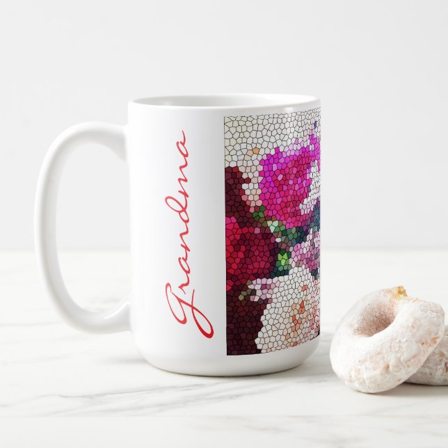 Caneca De Café Personalized Rose Mosaic Coffee/ Tea Mug (Com Donut)