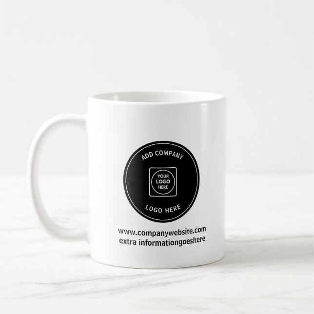 Caneca De Café Personalized Simple Business Logo Promo mug (Esquerda)