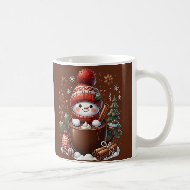 Caneca De Café Personalized Snowman Mug - Custom Name Gift (Direita)