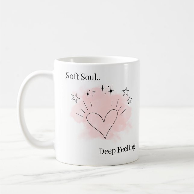 Caneca De Café Personalized Soft Soul Ceramic Coffee Mug (Esquerda)