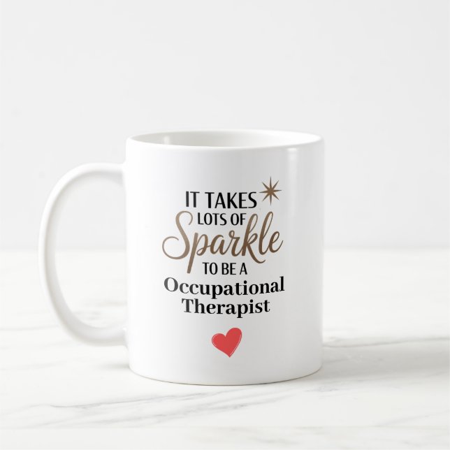 Caneca De Café Personalized Sparkle Occupational Therapist (Esquerda)