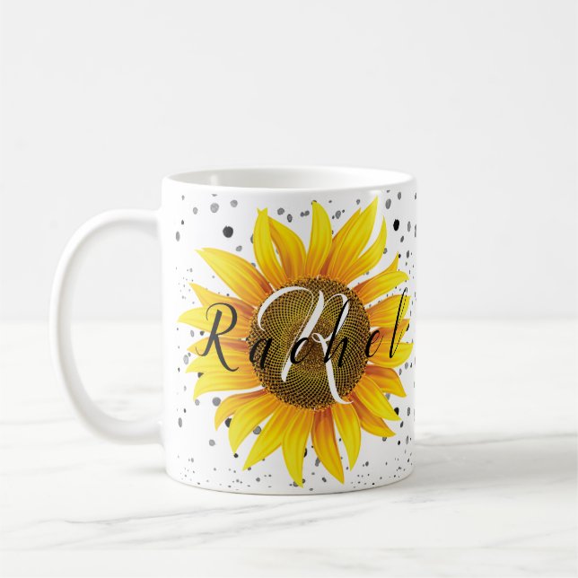 Caneca De Café Personalized sunflower  coffee mug (Esquerda)