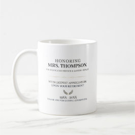 Caneca De Café Personalized Teacher Retirement Typography