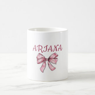 Caneca De Café Personalized  text Pink Bow Mug 