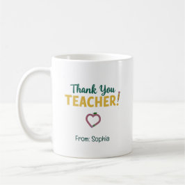 Caneca De Café Personalized Thank You Teacher Gift From Student