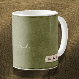 Caneca De Café Personalized "The End" Moss Green Mug 