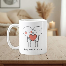 Caneca De Café Personalized Valentine’s Couple Matching