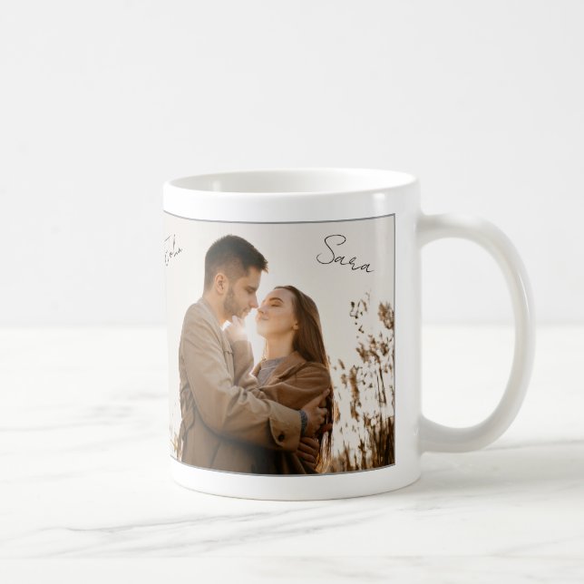 Caneca De Café Personalized Valentine’s Day Mug | Custom Photo (Direita)