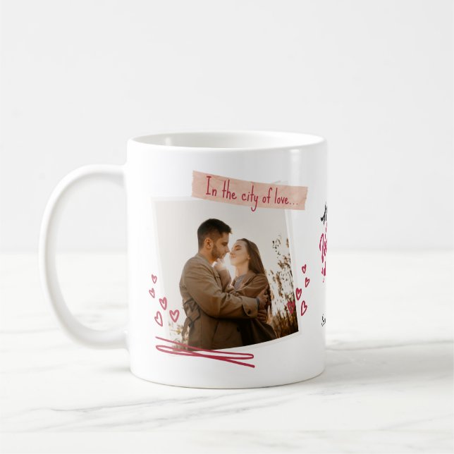 Caneca De Café Personalized Valentine’s Day Mug | Custom Photo (Esquerda)