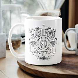 Caneca De Café Personalized Vintage Aged To Perfection Birthday