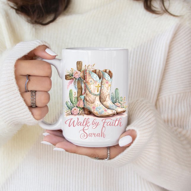 Caneca De Café Personalized Walk By Faith Mug (Walk by Faith coffee mug. )