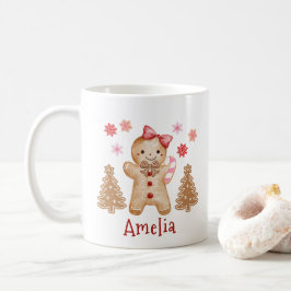 Caneca De Café Personalized Watercolor Gingerbread Cookie