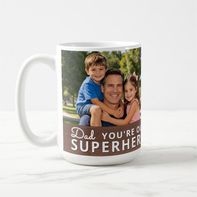 Caneca De Café Personalized with 2 Photos and Text (Esquerda)