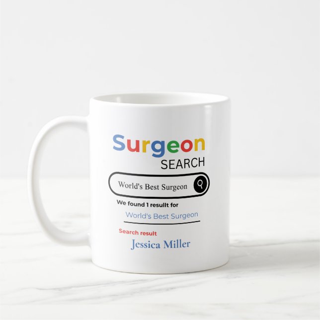Caneca De Café Personalized World’s Best Surgeon Search Result (Esquerda)