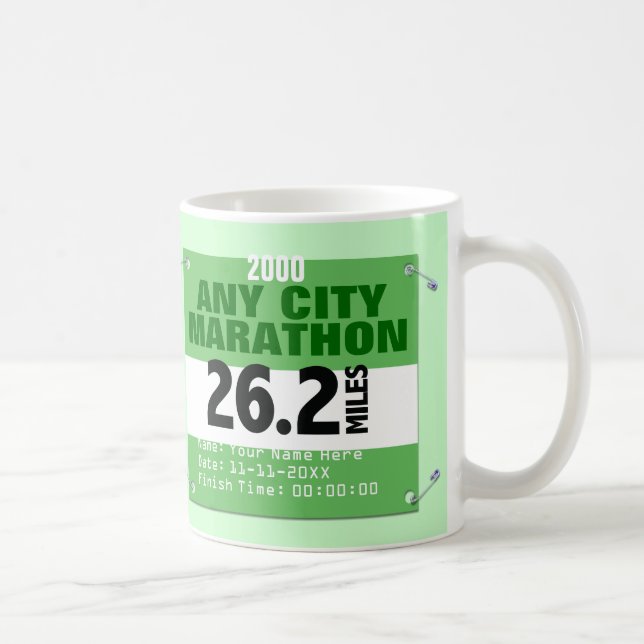 Caneca De Café Personalizou toda a maratona da cidade, 26,2 (Direita)