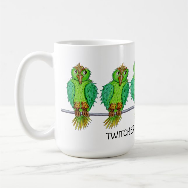 Caneca De Café Personilisable Cartoon Bird Fanciers Mug (Esquerda)