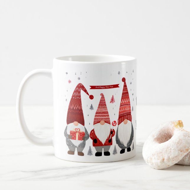 Caneca De Café Personized Christmas Gnome Mug (Com Donut)