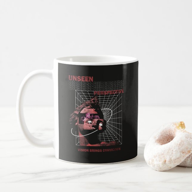 Caneca De Café Perspectiva Invisível Brutalismo Design Streetwear (Com Donut)