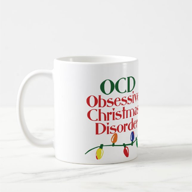 Caneca De Café Perturbação Obsessiva de Natal (Esquerda)