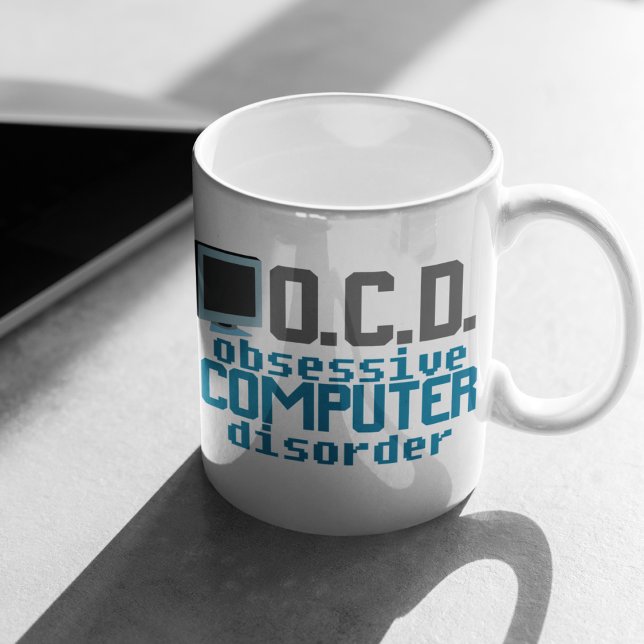 Caneca De Café Perturbação Obsessiva do Computador (Criador carregado)