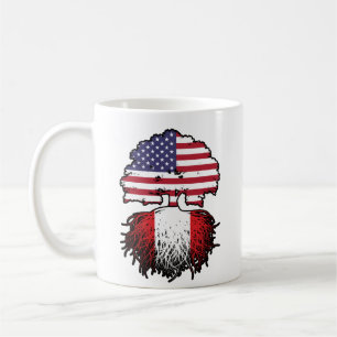 Caneca De Café Peru: América do Peru: Árvore norte-americana Band