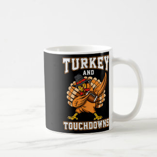 Caneca De Café Peru do Dia de Ação de Graças e Touchdowns Footbyl