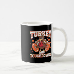 Caneca De Café Peru do Dia de Ação de Graças e Touchdowns Footbyl
