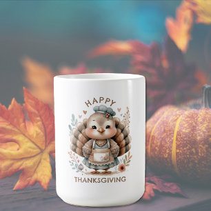 Caneca De Café Peru Feliz Dia de Ação de Graças Personalizado