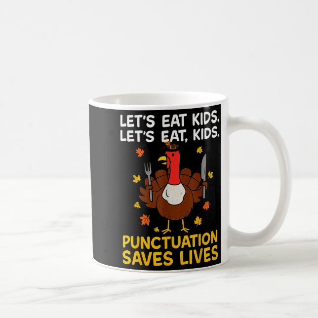 Caneca De Café Peru Gramática Engraçada Dia de Ação de Graças Par (Direita)