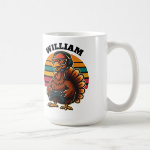 Caneca De Café Peru Retro Dia de Ação de Graças Gamer
