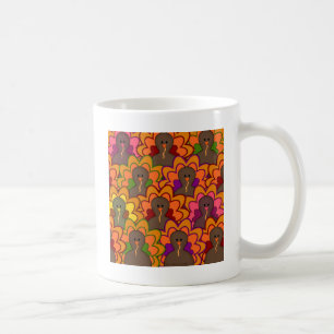 Caneca De Café Perus de Ação de Graças Coloridos Divertidos