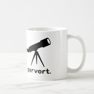 Caneca De Café Pervertido com Telescópio Paródia Divertida Humor